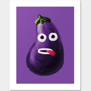 Funny eggplant character Posters and Art